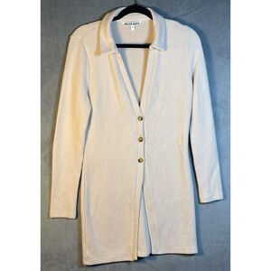 Walter Baker‎ Hendrix Ribbed Knit Collared Long Cardigan Sweater Large